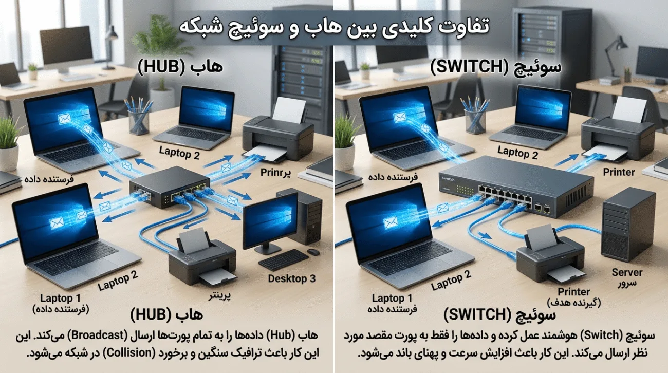 شباهت هاب و سوئیچ